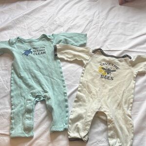 Kids Eco-Friendly Bodysuit Set - Blue and Cream